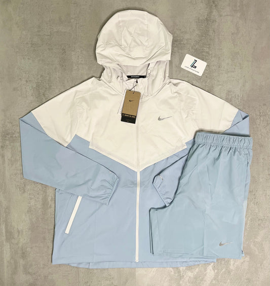 Nike Sky Blue UV windbreaker & 7” Challenger shorts set