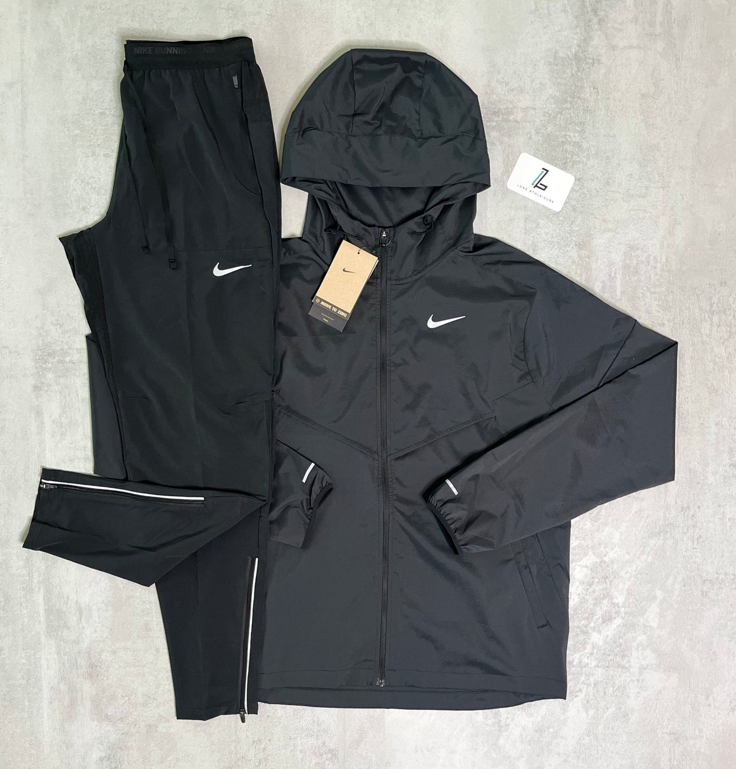 Nike UV Windbreaker & Phenom Pants set ‘Black’